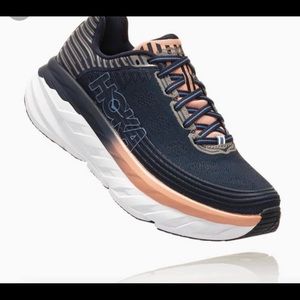 Hoka One One Women’s Bondi 6 Sneaker - Mood Indigo/Dusty Pink - Sz 10